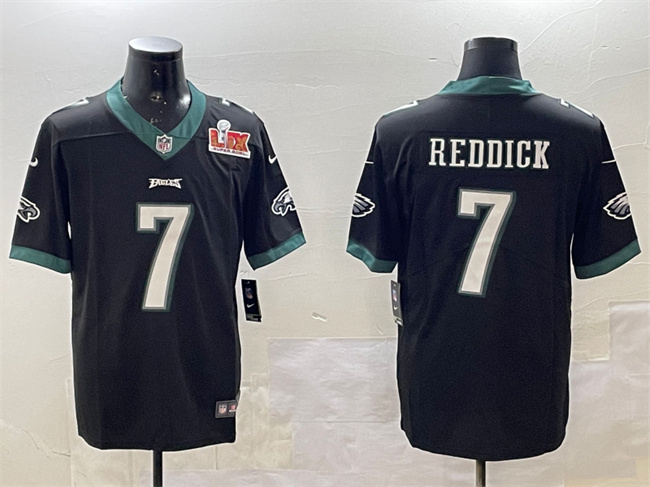 Men's Black Philadelphia Eagles #7 Haason Reddick 2025 Super Bowl LIX Patch Vapor Untouchable Limited Stitched Football Jersey